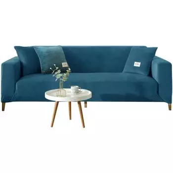 1pc Velvet Sofa Cover Winter Warmth Sofa Protection Cover Elastic Fabric Anti-slip Sofa Slipcover Pet Scratch Sofa Cushion Cover 1piece 2 seater