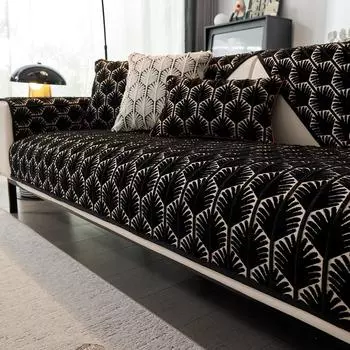 1PC Верхний Чехол для Дивана Из Синели Однотонный Жаккардовый Нескользящий Диванная Подушка Все Сезоны Универсальный Чехол Для Дивана L Для Гостиной 70x70cm 1pcs