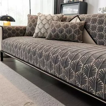 1PC Верхний Чехол для Дивана Из Синели Однотонный Жаккардовый Нескользящий Диванная Подушка Все Сезоны Универсальный Чехол Для Дивана L Для Гостиной 70x70cm 1pcs