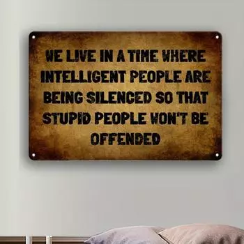 1pc Vintage Metal Aluminum Sign, Funny Quote Tin Sign, Wall Art Decor, Vintage Garage Wall Decor, Restaurant Decor чёрный