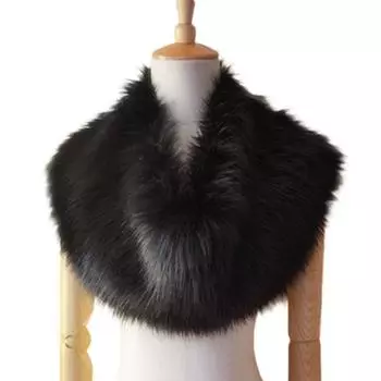 1PC Воротник Куртки Шарф Пушистый Шаль Женщины Искусственный Мех Шея Утеплитель Одежда Аксессуары Мягкий