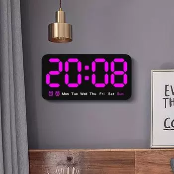 1PC Wall clock Simple large screen hanging dual-purpose clock Living room clock with temperature multi-function alarm clock livi 8.43 inch