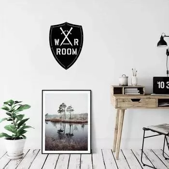 1 шт. Металлический щит для военной комнаты – элегантное настенное украшение для офиса и молитвенной комнаты, украшение мужской пещеры, домашний декор, изделия из железа чёрный