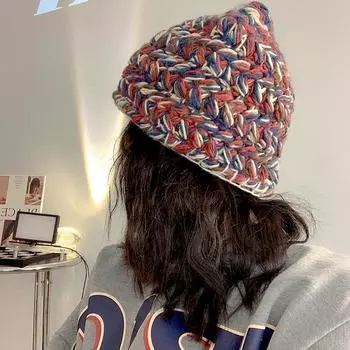 1PC Warm Breathable Bucket Hedawear Beanie Hat Outdoor Windproof Colorful Crochet Soft Plush Ear Protection Cold Resistant