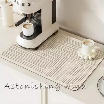 1pc Water Absorbing Pad, Anti Slip Algae Mud kitchen Drainage Mat, Bowl and Plate Insulation Mat, Tray Drying Mat, Table Mat 40x50 cm