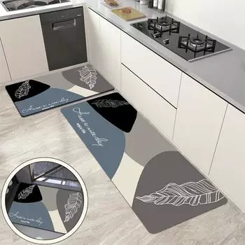 1PC Water Absorption Kitchen Rug Bathroom Floor Anti-slip Kitchen Mat Soft Washable Carpet Anti Slip Bathroom Entrance Doormat 40x60cm
