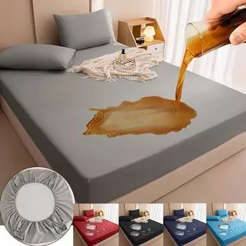 1шт водонепроницаемый чехол для кровати простыня на резинке водонепроницаемые простыни чистый цвет регулируемый чехол для матраса с эластичной лентой защитный чехол для матраса 80x200cm Only a sheet белый