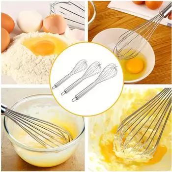 1pc, Whisk, Stainless Steel Egg Beater, Blender, Mixer, For Blending, Whisking, Beating And Stirring, Baking Tools, Kitchen