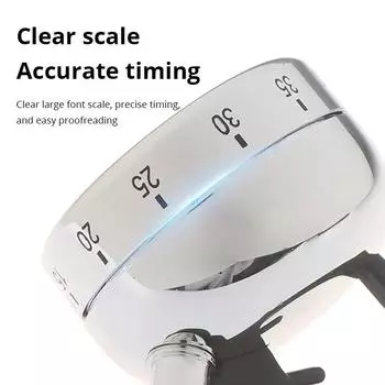 1pc White Kitchen Timer Alarm Mechanical Kettle Shaped Timer Clock Counting 60 Minutes Cuisine Kettle Styling Clockwork Timer