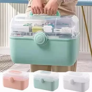 1PC White/pink/green Large Capacity Pill Box for Household Medicine Storage Multi-layer Classification Household Medicine Box