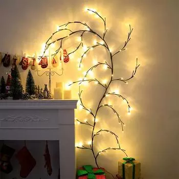 1pc Willow Vine Lights Room Decoration Flexible Magic Fairy Lights With 96/144LEDS for Christmas Decor EU Plug