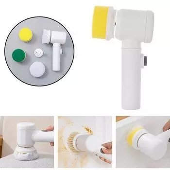 1PC Wireless New Cleaning Brush Multifunctional 3/5 Heads USB Charging Replaceable Brush Professional Electric Dishwashing Brush