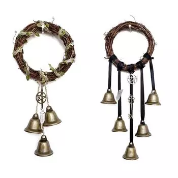 1PC Witch Bells Witchy Magical Amulet Wind Chimes Banish Evil Witchy Clear Negative Energy Door Hanging Pendant Home Decorations
