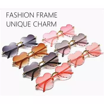 1pc Women Heart Shaped Sunglasses Fashion Gradient Love Heart Sun Glasses UV400 Shades Summer Trendy Party Cosplay Eyewear