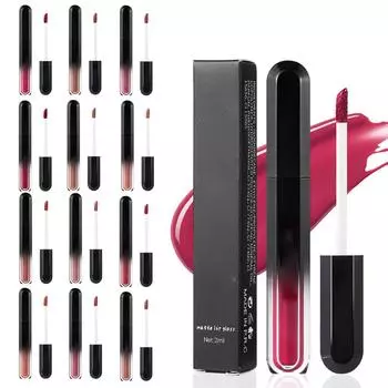 1Pc Women Velvet Lip Gloss Matte Finish Long Lasting Hydrating Lip Glaze Moisturizing Non Transfer Soft Mist Lipstick Makeup Tool Beauty Accessory One Size