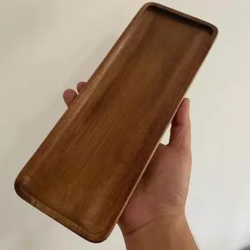 1Pc Wood Coffee Tray Rectangular Food Cup Trays Decorative Wood Salver Gongfu Tea Pallet Dessert Candy Bamboo Pallet