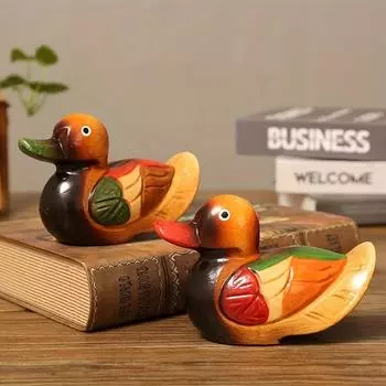 1pc Wooden Handmade Sculpture, Bird Shaped Desktop Ornament, Anniversary Valentine s Day Easter Gift, For Bookshelf Home