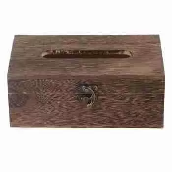 1Pc Wooden Retro Tissue Box Paper Napkin Holder Case Home Car Decor #1 22*12*10cm
