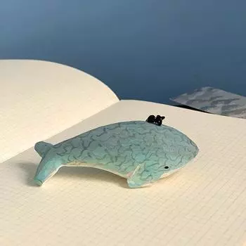 1pc Wooden Whale Keychain Carving Women Pendant Crafts Keyring Cute Birthday Gift Animal Handmade