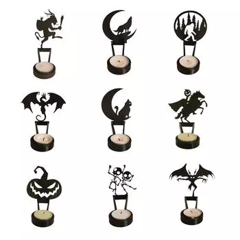 1PC Забавное украшение стола Призрак Хэллоуин Тень Стенд Подсвечник Подсвечники Страшные
