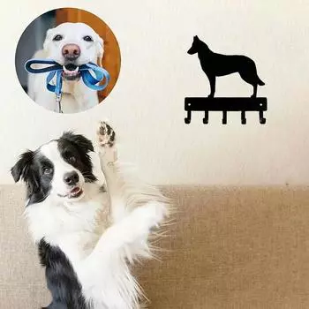 1pcBelgian Malinois Dog - Key Rack Wall Mounted Hook Up Metal Ornaments Home Storage rack Hook for wall Iron Art Coat Hanger жёлтый