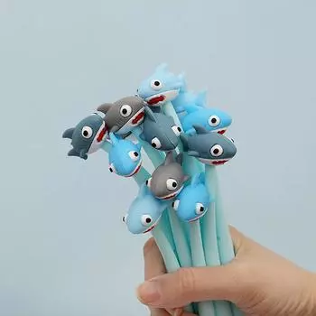 1 шт. 0,5 мм креативная мультяшная акула силиконовая гелевая ручка для подписи студента чёрный