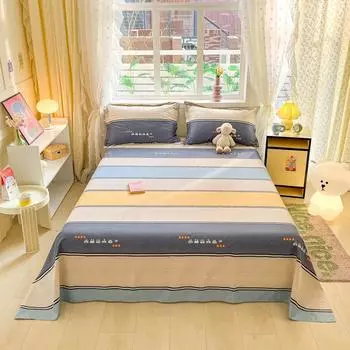 1 шт., 100% хлопок, простыня в полоску с принтом, двойная простыня King для девочек и мальчиков, детское постельное белье королевского размера King Size 120x230cm 1pcs