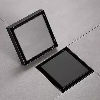 1 шт. 10x10 см. Невидимый боковой слив из нержавеющей стали, скрытый слив для пола, двухцветный матовый слив для пола в ванной комнате