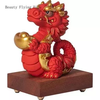 1PCS 10x6.4x10.5cm Stone Zodiac Dragon Ornament Divine Dragon Gift Lucky Desktop Mascot Office Home Decoration Gift