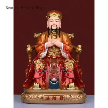 1PCS 12 inch resin City God Buddha statue home worship statue ornament home accessories feng shui