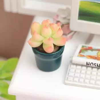 1pcs 1:12Garden Scene Ornaments Crafts Garden Scene Flowers Greenery Potted Plants Succulent Miniature Scene Arrangement Micro Landscape 1pcs