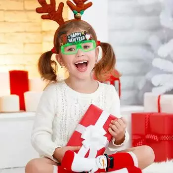 1Pcs 2025 Cartoon Christmas Glasses Frame Adult Kids Xmas Gifts Party for FestivalHome Decoration Wedding Favors for Guests