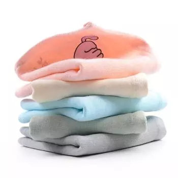 1Pcs 25x25cm Cartoon Animal Embossed Cotton Baby Children Face Towel Hand Washcloth Water Absorbent Soft Hangable 25x25cm
