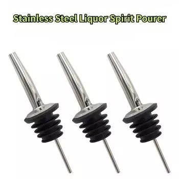 1Pcs 304 Stainless Steel Liquor Spirit Pourer Flow Wine Bottle Pour Spout Stopper Barware Kitchen Tools чёрный