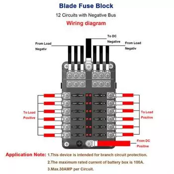 1Pcs 6/12 Way Blade Fuse 12-24V Car Boat Fuse Box Holder With Plastic Cover For Power Panel Board Camper RV Accessories