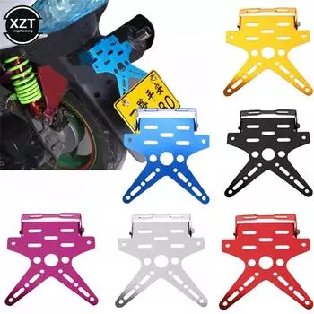 1Pcs Alloy Universal Motorcycle License Plate Holder Mount Bracket Aluminum Adjusted Registration Number Plate Cover красный