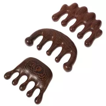 1Pcs Anti-Static Blood Circulation Decompression Wood Massage Meridian Comb Head Facial Scraping Multi-Functional Tool