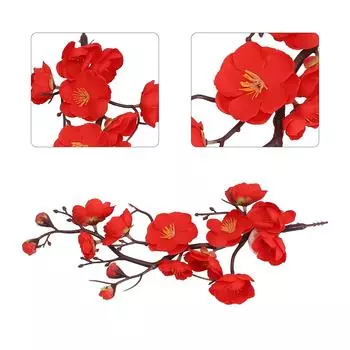 1PCS Artificial Plants Without Pot Fake Silk Plum Blossom Simulation Plants Desktop Ornament Home Decor For Weddings Parties