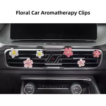 1pcs Auto Peach Flower Daisy Flower Car Perfume Clip Car Air Freshener Aromatherapy Diffuser Interior Decoration Fresh Air