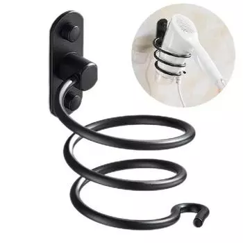 1pcs Bathroom Hair Dryer Holder Spiral Blow Storage Organizer Rack Wall Mounted Aluminum Salon Stylist Tool Drier Accessories золотой