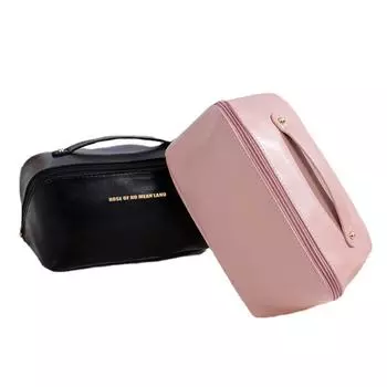 1PCS Black/Pink Elegant And Fashionable Travel Makeup Bag, Large Capacity Women S Makeup Bag, Waterproof Portable Storage Bag