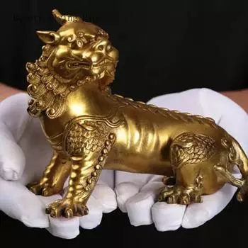 1PCS brass unicorn ornament living room study office desk Pixiu decorative crafts animal statues home decor