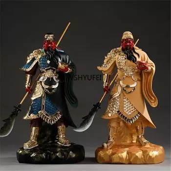 1pcs Buddhist Deity Figurine Guan Gong God of Wealth GuanGong Statue Home Decor Buddha Ornament Domineering Buddhism Guan Yu Height 30cm