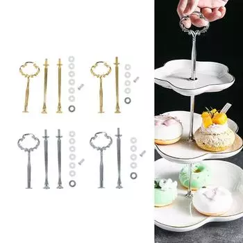 1pcs Cake Plate Stand European Style Silver Detachable Silver Double Layer