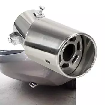 1PCS Car Exhaust Muffler Stainless Steel Round Car Exhaust Tail Pipe Universal Tail Muffler Car Accessories серебряный