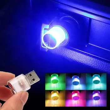1PCS Car Mini USB Led Atmosphere Light For Party Ambient Automotive Portable Plug and Play Car Decorative Interior Lamp 12V