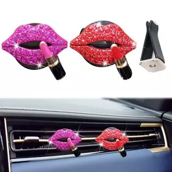 1Pcs Car perfume clip Creative Diamond lip Car air conditioning outlet aromatherapist clip car interior accessories decoration розовый
