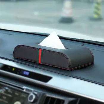 1pcs Car Tissue Box Armrest Box Towel Tissue Storage Case Car Sun Visor leather Tissue Holder Car stuff Accessories tissue box бежевый