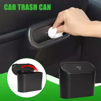1PCS Car Trash Can Hanging Mini Vehicle Garbage Organization Automotive Box With Storage Multifunctional Folding Lid Garbag K1L5