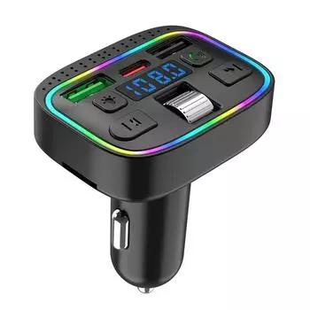 1PCS Car Wireless FM Transmitter Adapter 2USB+PD Fast Charger Hands-Free Anti-corrosion Wear-resistant No Deformation ABS Materi CHINA